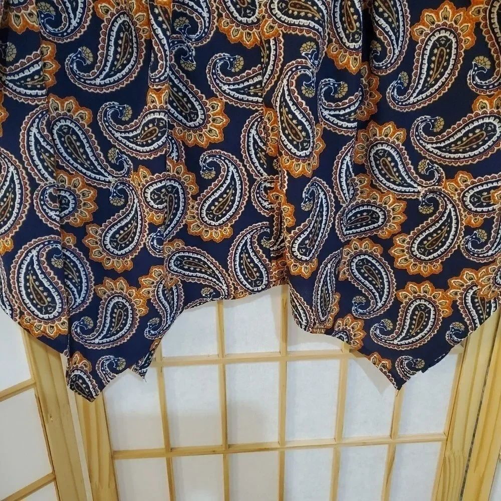 Kim Rogers Paisley Offset Hem Blouse Small - Picture 4 of 8